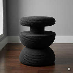 JAY JUTE STOOL -  BLACK