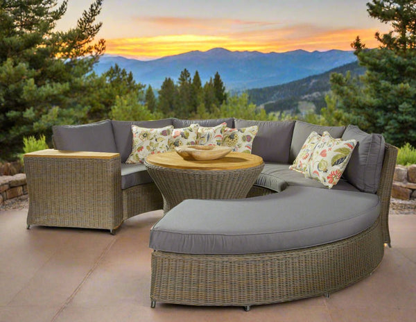 BARBADOS OUTDOOR ROUNDED SOFA - Padma's Plantation