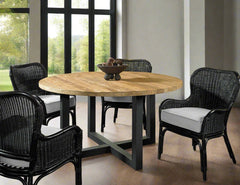 GIORGIA RECLAIMED TEAK ROUND DINING TABLE - Padma's Plantation