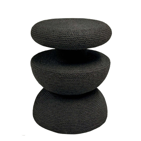JAY JUTE STOOL - BLACK - Padma's Plantation