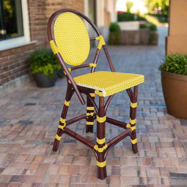 Paris Bistro Counter Stool - Yellow - Padma's Plantation