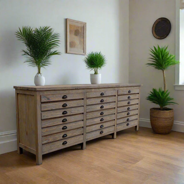 Salvaged Wood Printmaker's Sideboard - Padma's Plantation
