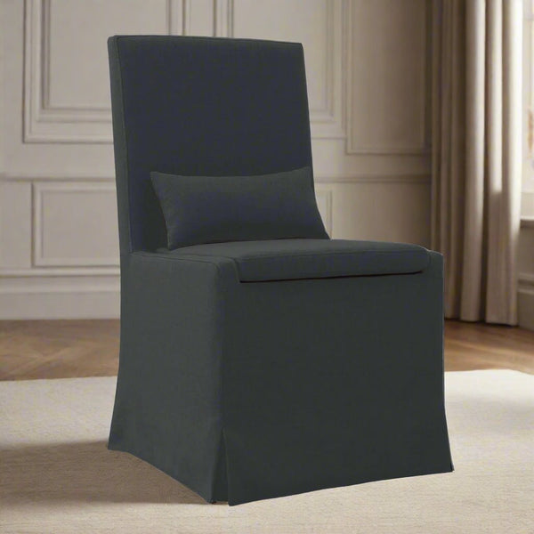 SANDSPUR BEACH DINING CHAIR W/ CASTERS - CHARCOAL GREY - Padma's Plantation