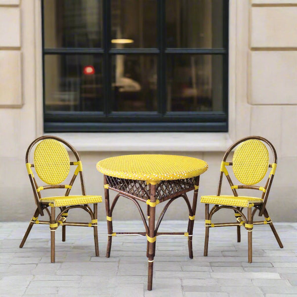 SET OF 2 - Paris Bistro Chair - Yellow - Padma's Plantation
