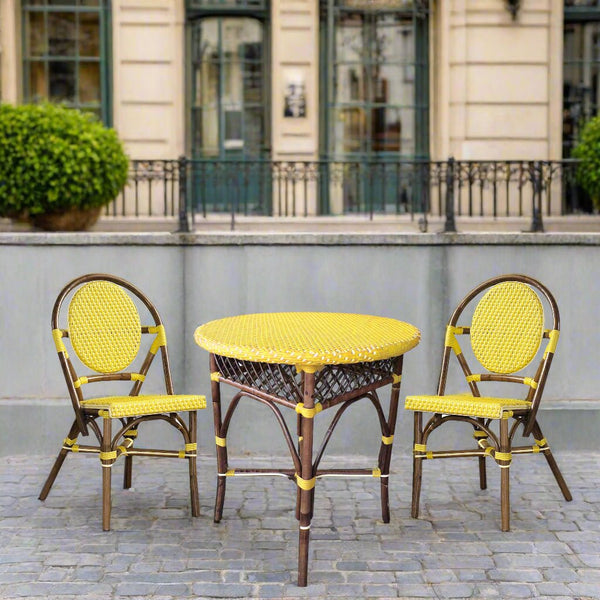 SET OF 2 - Paris Bistro Chair - Yellow - Padma's Plantation