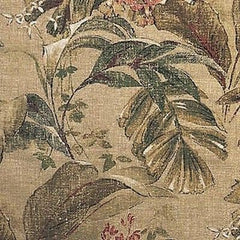 10 YARDS OF 100% COTTON FABRIC - RICHLOOM - CABORCA - STRAW COLOR - LEAF PATTERN