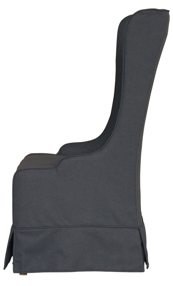 Atlantic Beach Wing Dining Chair - Slipcover only - Charcoal Linen - Padma's Plantation