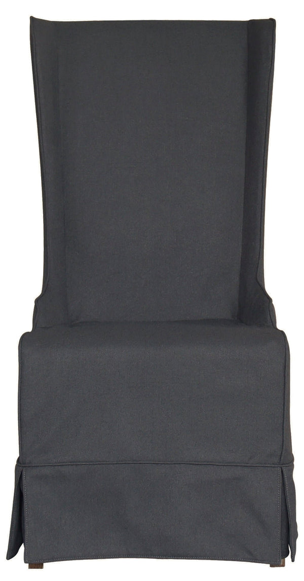 Atlantic Beach Wing Dining Chair - Slipcover only - Charcoal Linen - Padma's Plantation