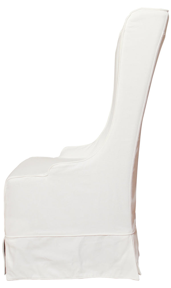 Atlantic Beach Wing Dining Chair - Slipcover only - Sunbleached White - Padma's Plantation