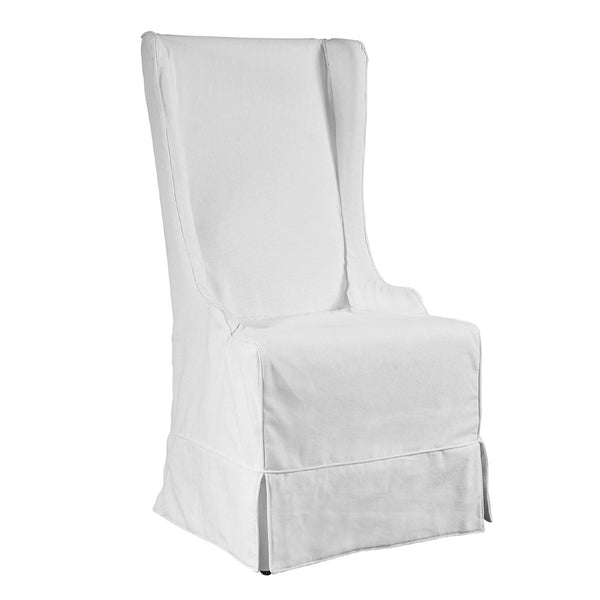 Atlantic Beach Wing Dining Chair - Slipcover only - Sunbleached White - Padma's Plantation