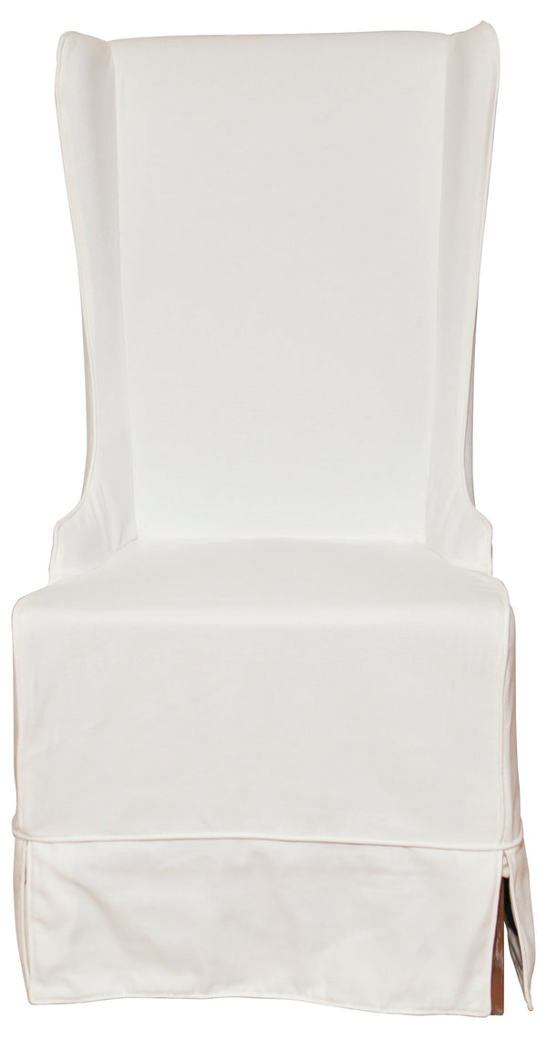 Atlantic Beach Wing Dining Chair - Slipcover only - Sunbleached White - Padma's Plantation