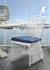 BUNGALOW DINING CHAIR - WHITE – NAVY - Padma's Plantation