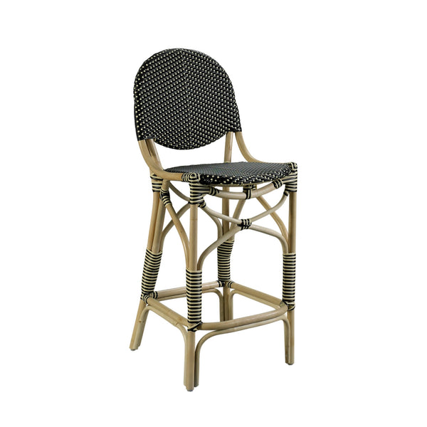 FRENCH BISTRO BARSTOOL - BLACK/BEIGE - Padma's Plantation
