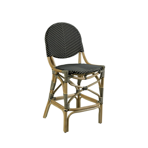 FRENCH BISTRO COUNTER STOOL - BLACK/BEIGE - Padma's Plantation