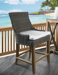 OUTDOOR ALFRESCO COUNTER STOOL - CROCODILE RATTAN - Padma's Plantation