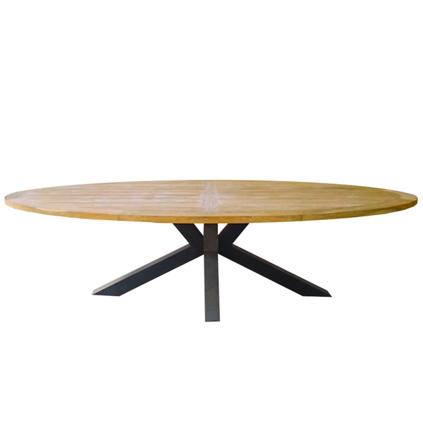 OUTDOOR CHIARA RECLAIMED TEAK OVAL DINING TABLE - Padma's Plantation