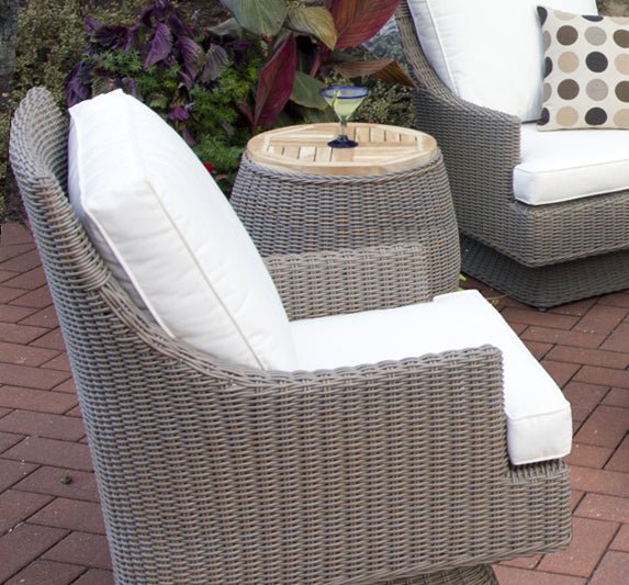OUTDOOR PARADISE END TABLE WITH TEAK WOOD TOP - Padma's Plantation