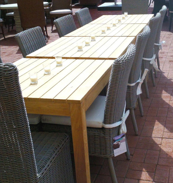 OUTDOOR RUSTIC TEAK DINING TABLE - Padma's Plantation