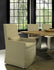 SANDSPUR BEACH ARM DINING CHAIR - WITH CASTERS - BRUSHED LINEN - Padma's Plantation