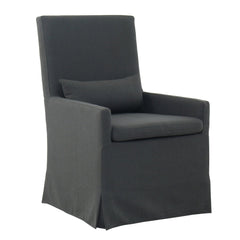 SANDSPUR BEACH ARM DINING CHAIR - WITH CASTERS - CHARCOAL GREY