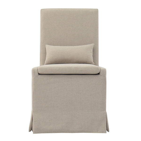 SANDSPUR BEACH DINING CHAIR W/ CASTERS- BRUSHED LINEN - Padma's Plantation