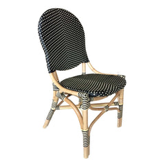SET OF 2 - FRENCH BISTRO CHAIR -BLACK/BEIGE