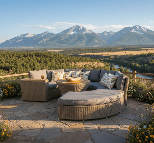 BARBADOS OUTDOOR ROUNDED SOFA - Padma's Plantation