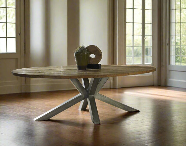 BIANCA RECLAIMED TEAK OVAL DINING TABLE - Padma's Plantation