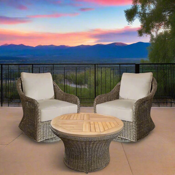 CAPRI OUTDOOR SWIVEL CHAIR - SAND - Padma's Plantation