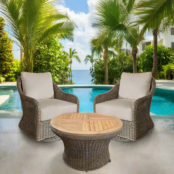 CAPRI OUTDOOR SWIVEL CHAIR - SAND - Padma's Plantation