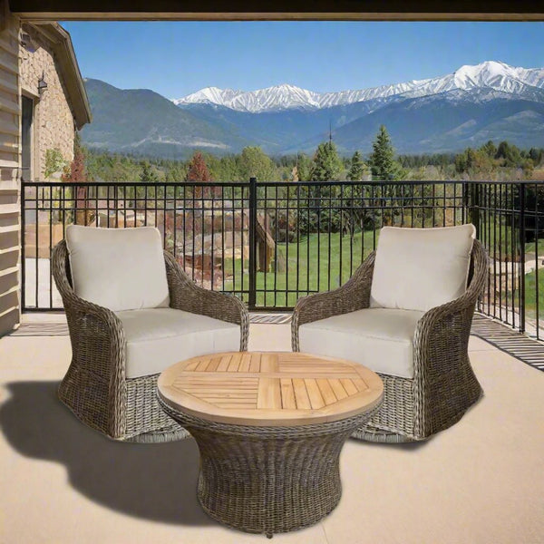 CAPRI OUTDOOR SWIVEL CHAIR - SAND - Padma's Plantation