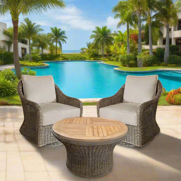 CAPRI OUTDOOR SWIVEL CHAIR - SAND - Padma's Plantation