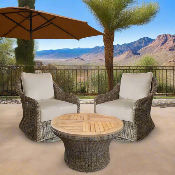 CAPRI OUTDOOR SWIVEL CHAIR - SAND - Padma's Plantation