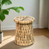DRUM END TABLE WITH GLASS - Padma's Plantation