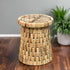 DRUM END TABLE WITH GLASS - Padma's Plantation