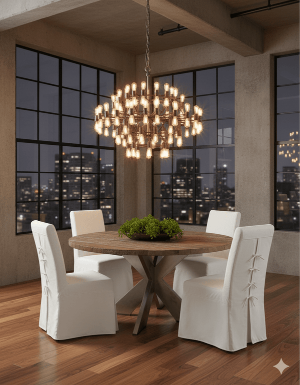 EMILY ROUND RECYCLED TEAK WOOD DINING TABLE - 59