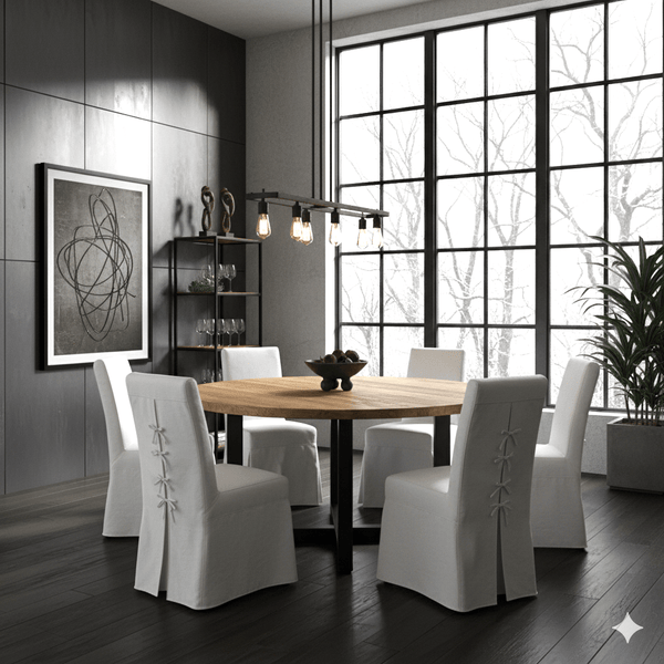 GIORGIA RECLAIMED TEAK ROUND DINING TABLE - Padma's Plantation