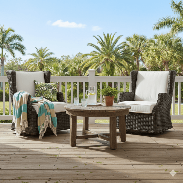 OUTDOOR TERRACE LOUNGE CHAIR - SAND - Padma's Plantation