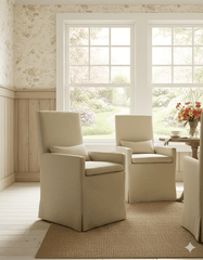 REPLACEMENT SLIPCOVER - SANDSPUR BEACH ARM DINING CHAIR - BRUSHED LINEN