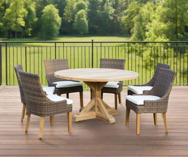 SET OF 2 - Outdoor Alfresco Dining Chair - Crocodile Rattan - Padma's Plantation