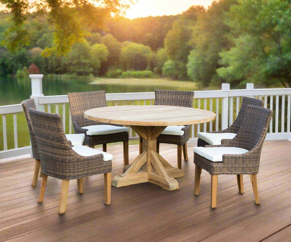 SET OF 2 - Outdoor Alfresco Dining Chair - Crocodile Rattan - Padma's Plantation