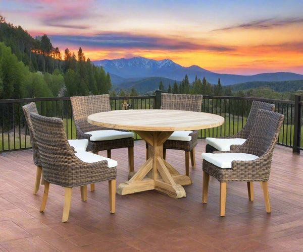 SET OF 2 - Outdoor Alfresco Dining Chair - Crocodile Rattan - Padma's Plantation