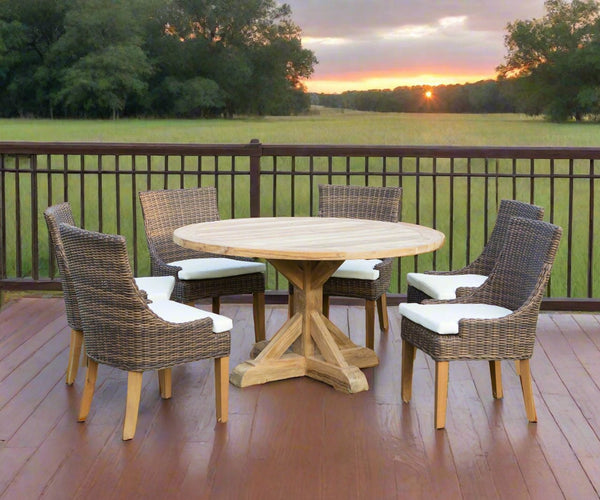 SET OF 2 - Outdoor Alfresco Dining Chair - Crocodile Rattan - Padma's Plantation