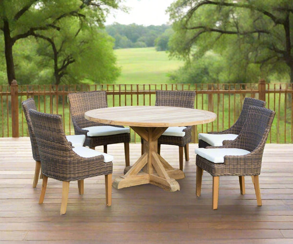 SET OF 2 - Outdoor Alfresco Dining Chair - Crocodile Rattan - Padma's Plantation