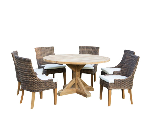 SET OF 2 - Outdoor Alfresco Dining Chair - Crocodile Rattan - Padma's Plantation