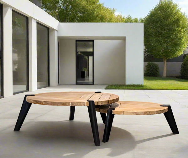TRIANGOLO OUTDOOR NESTING COFFEE TABLES - SET OF 2 - Padma's Plantation