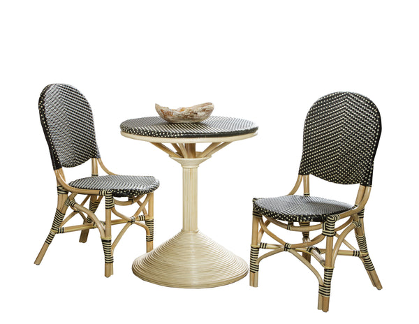 FRENCH BISTRO DINING TABLE - BLACK/BEIGE - Padma's Plantation