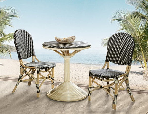 FRENCH BISTRO DINING TABLE - BLACK/BEIGE - Padma's Plantation