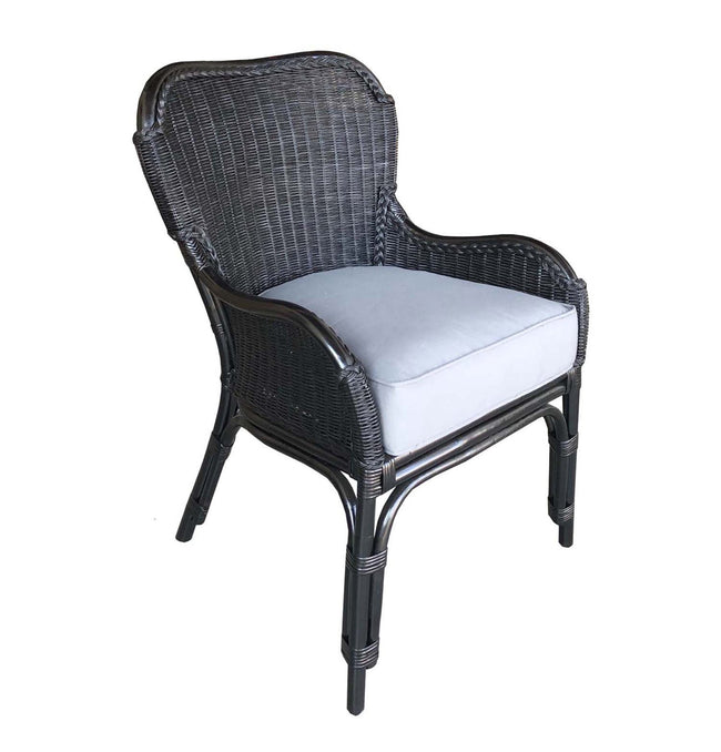 Wicker wingback dining discount chair