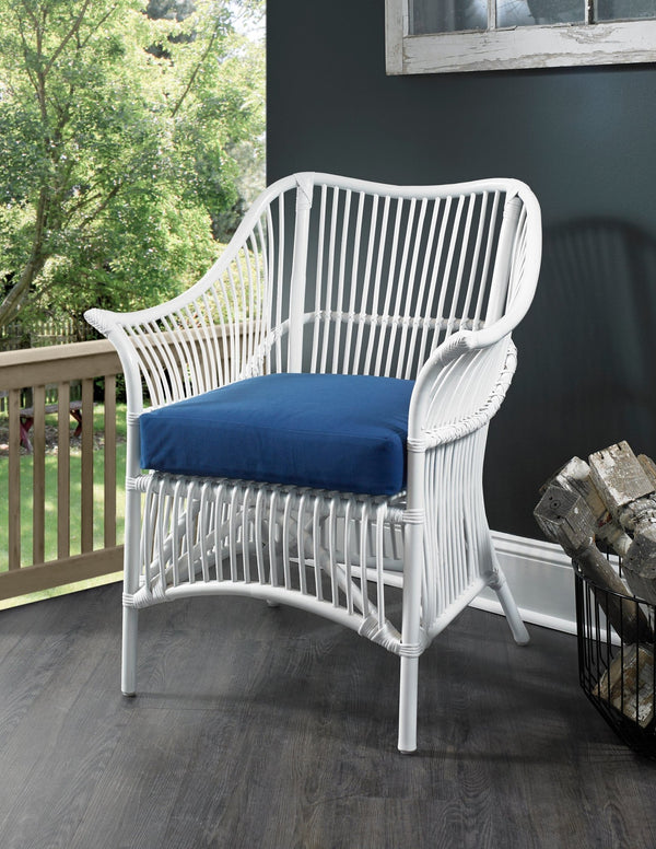 Palm Occasional Chair - White / Navy - Padma's Plantation